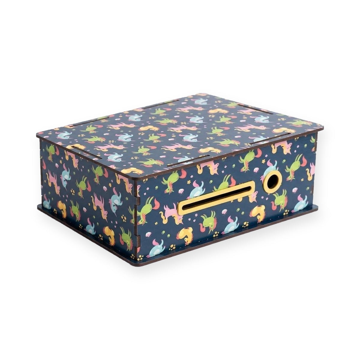 Wooden Gullak Money Bank for Kids – Colourful Printed Coin Box