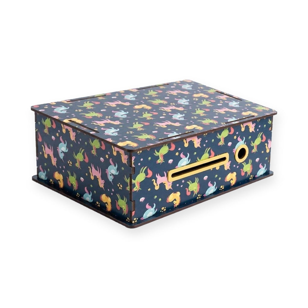Wooden Gullak Money Bank for Kids – Colourful Printed Coin Box