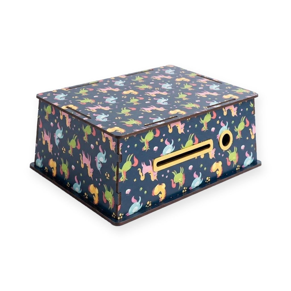 Wooden Gullak Money Bank for Kids – Colourful Printed Coin Box