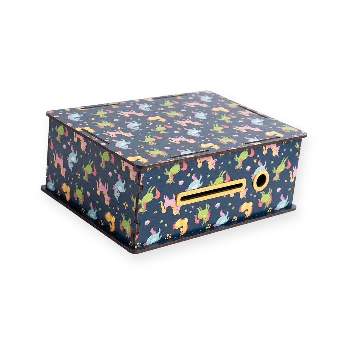 Wooden Gullak Money Bank for Kids – Colourful Printed Coin Box