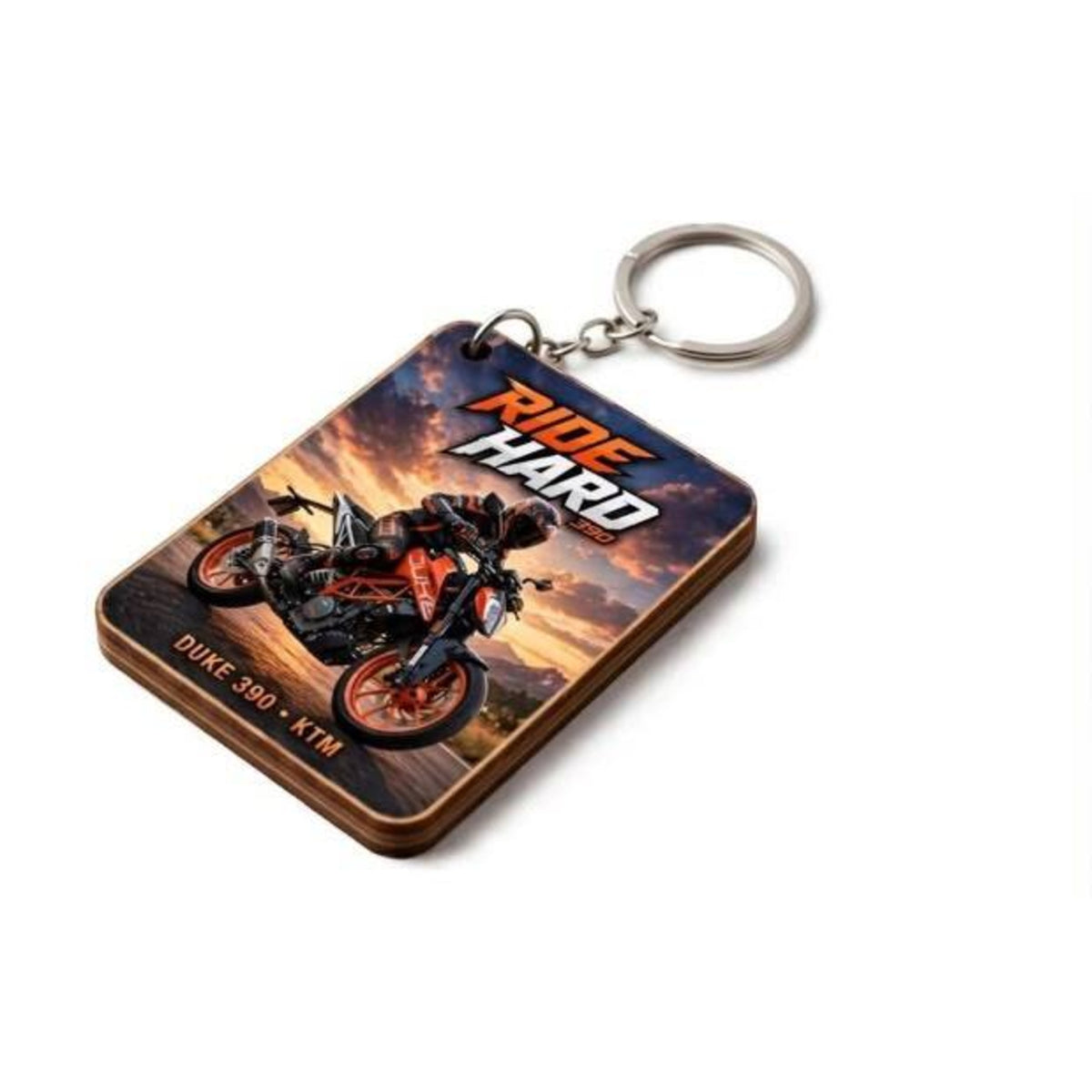 Ride Hard 390 Wooden Keyring