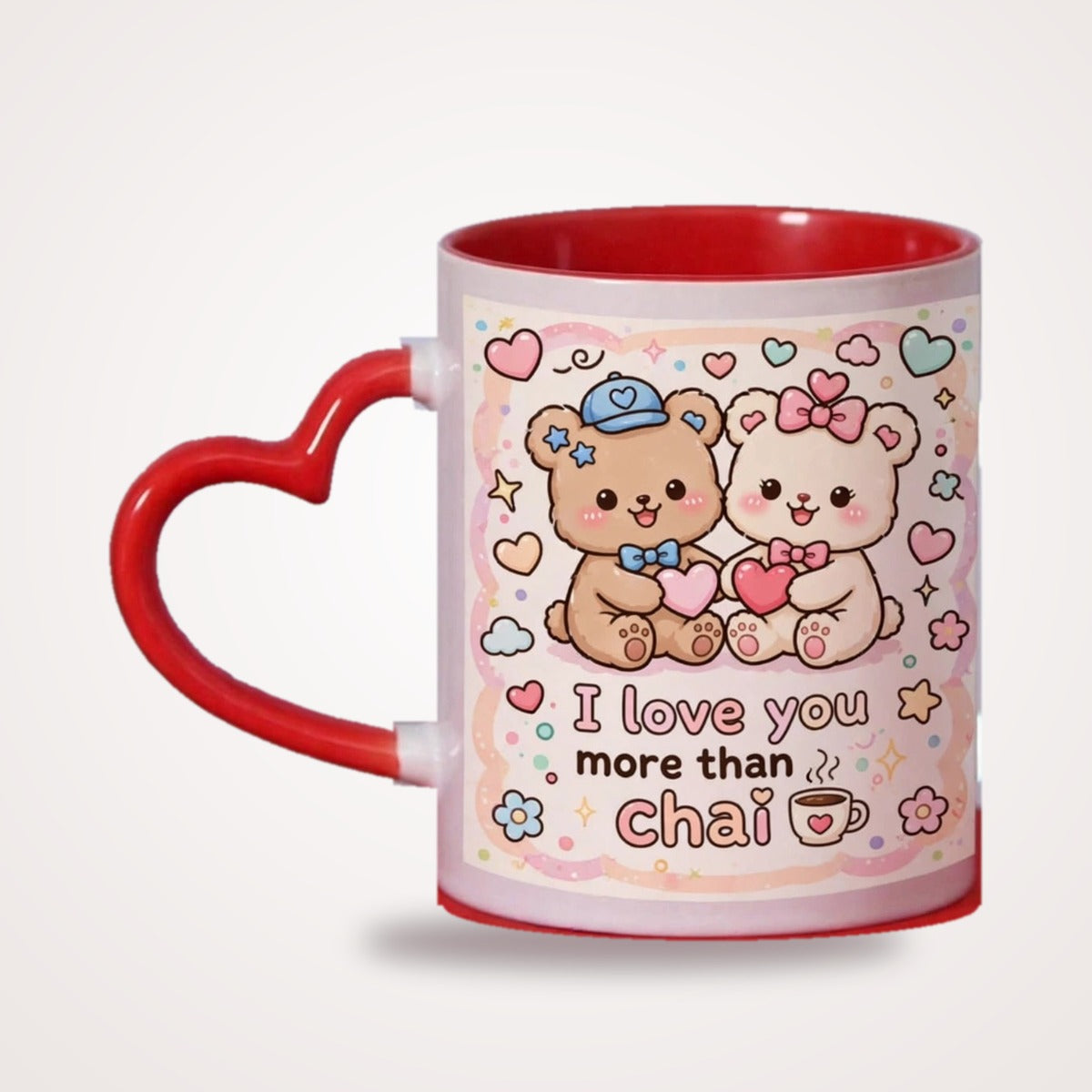 I Love You More Than Chai Heart Handle Mug