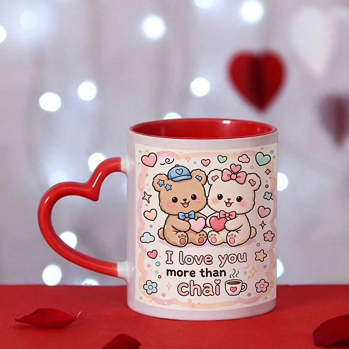 I Love You More Than Chai Heart Handle Mug