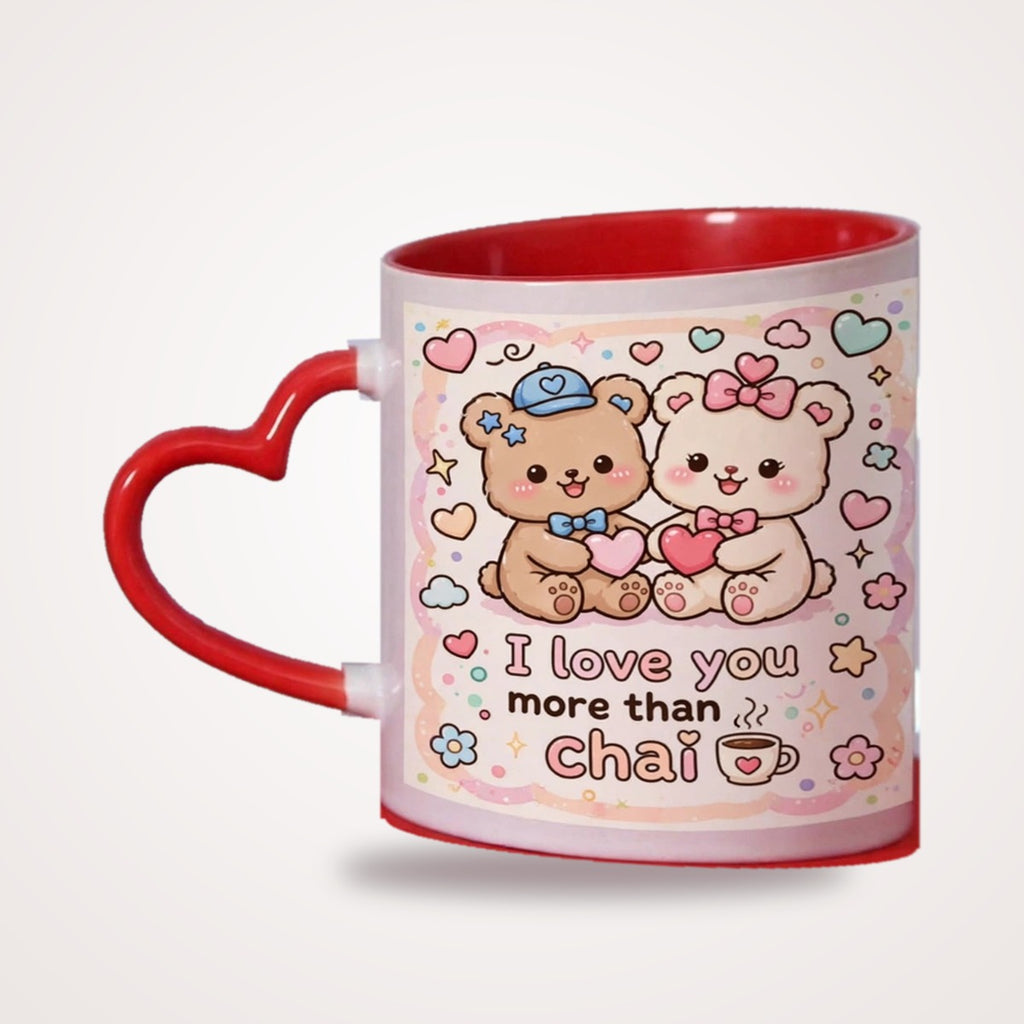 I Love You More Than Chai Heart Handle Mug