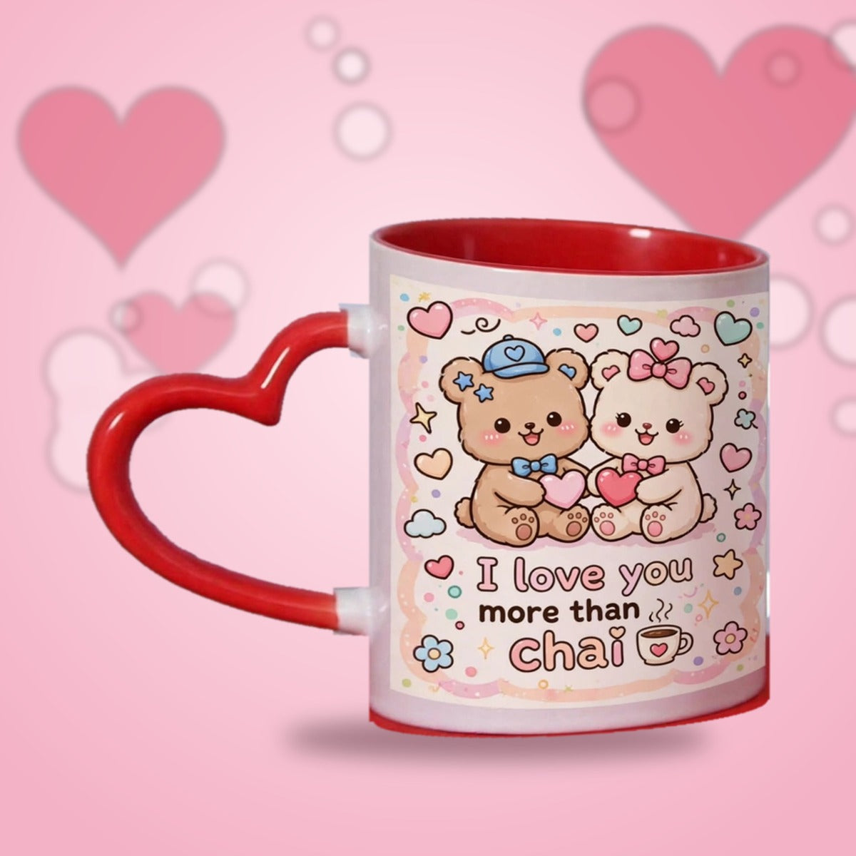 I Love You More Than Chai Heart Handle Mug