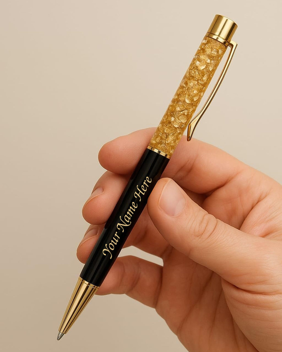 Personalised Gold Crystal Pen with Engraved Name