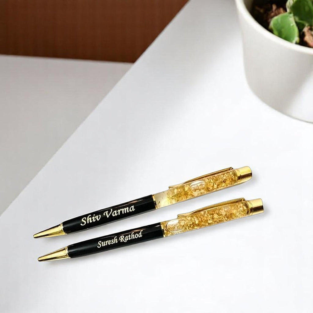 Personalised Gold Crystal Pen with Engraved Name