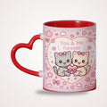 You & Me Forever Kitty Couple Heart Handle Mug